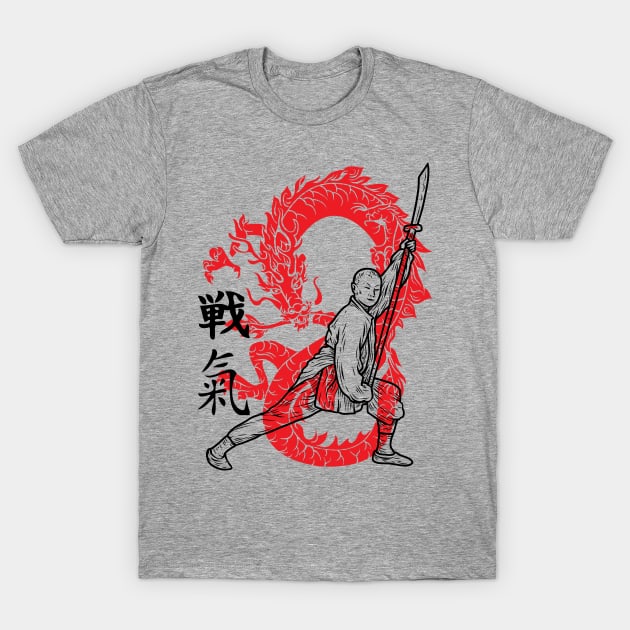 Kung Fu Red Dragon Martial Arts T-Shirt by RadStar